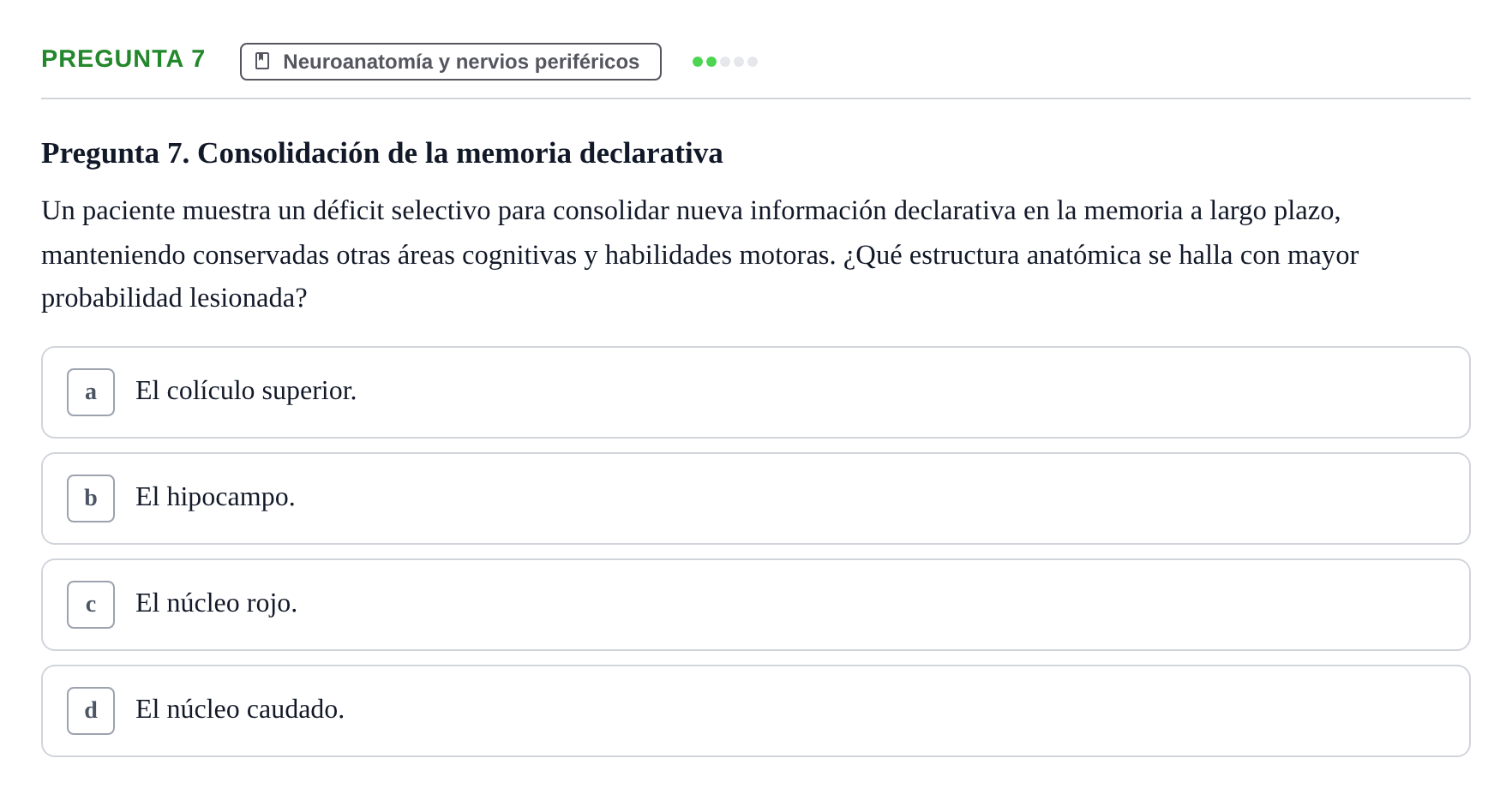 Enunciado: Pregunta 7