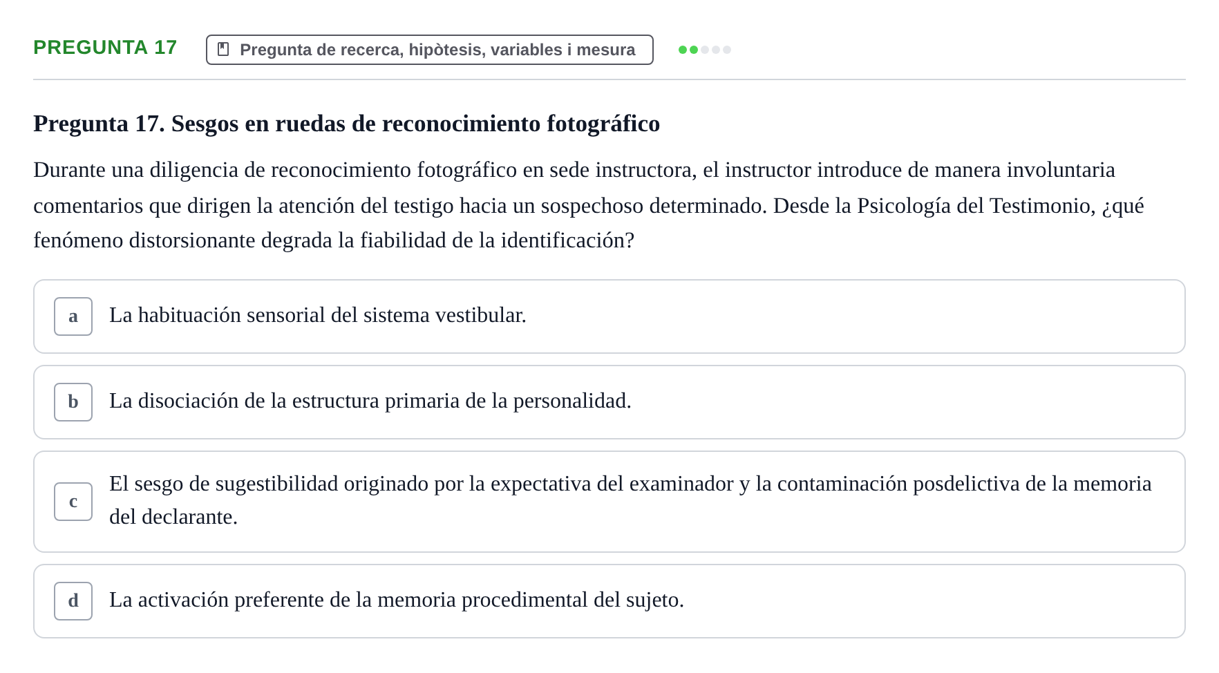Enunciado: Pregunta 17