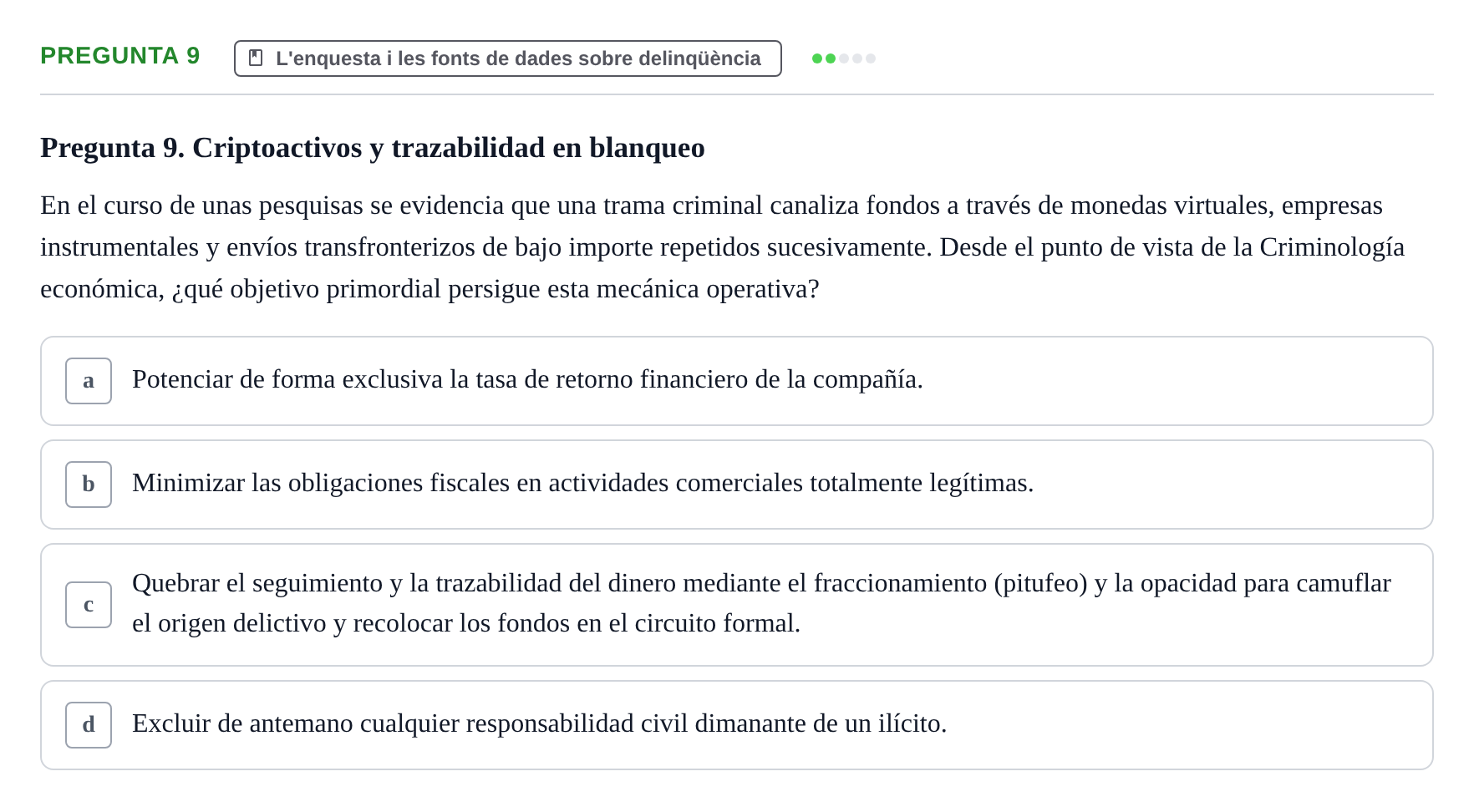 Enunciado: Pregunta 9