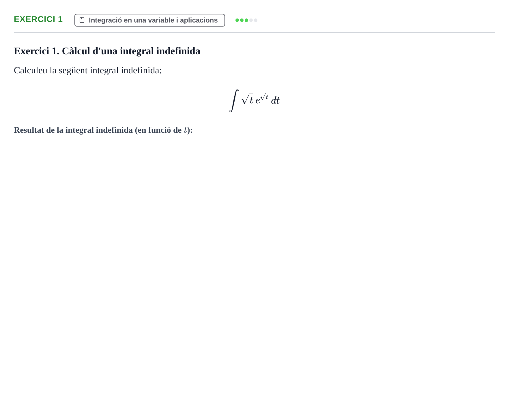 Enunciado: Exercici 1 · Matemàtiques I i II UAB Examen Segon Parcial de Matemàtiques I