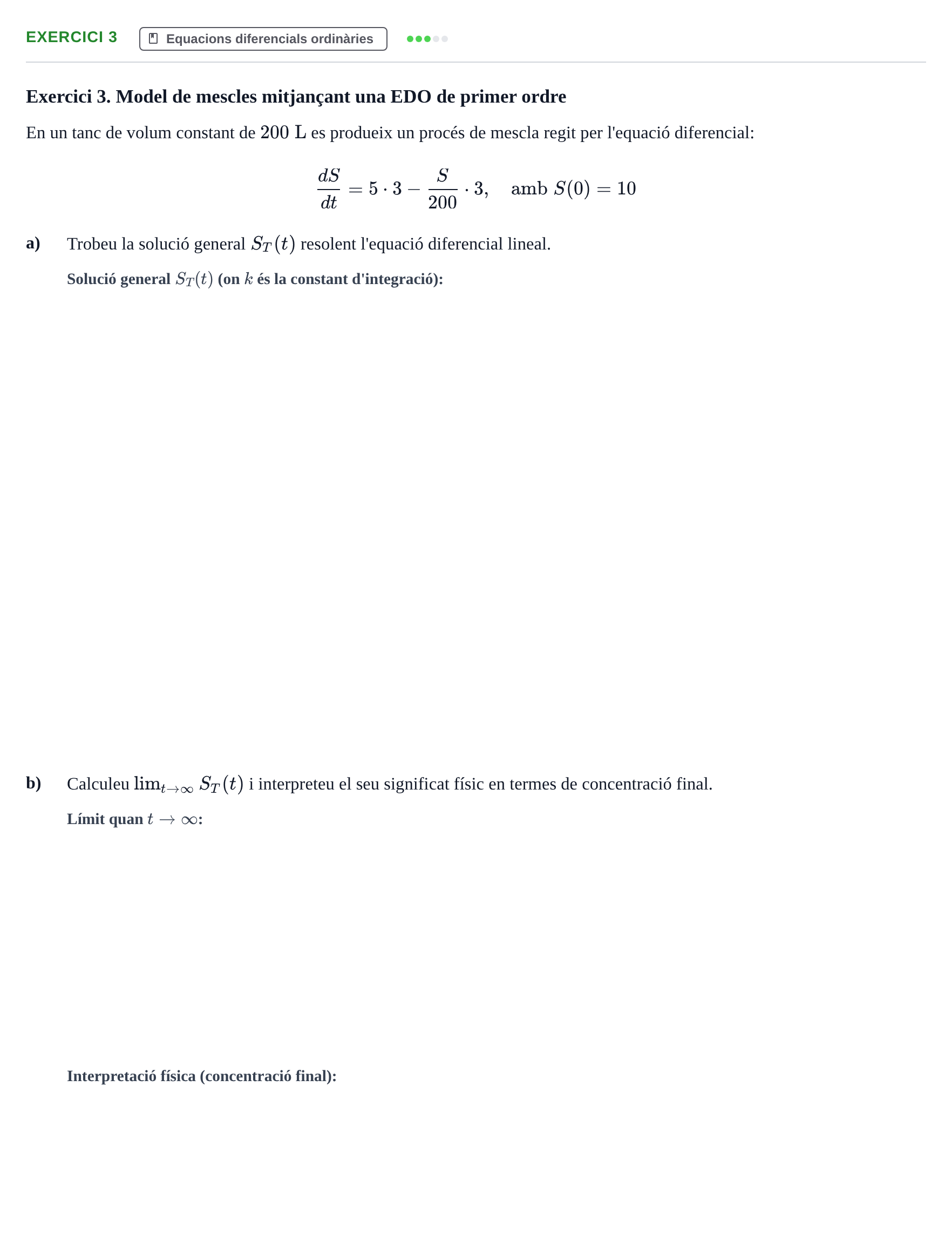Enunciado: Exercici 3 · Matemàtiques I i II UAB Examen Segon Parcial de Matemàtiques I