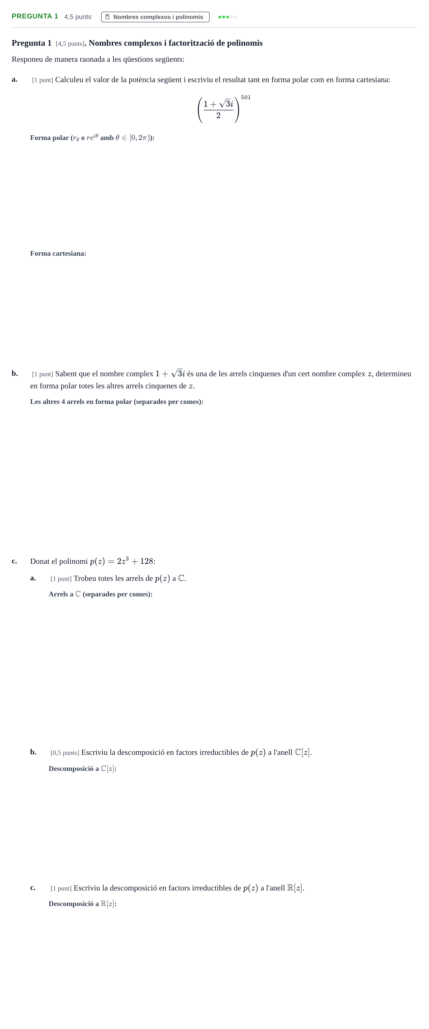 Enunciado: Pregunta 1 · Matemàtiques I i II UAB 2022