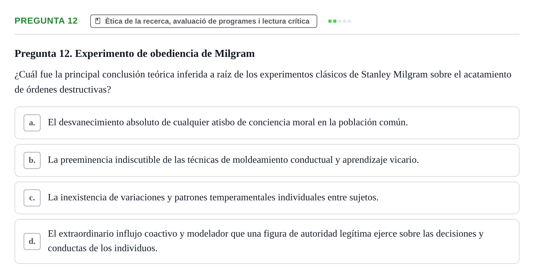 Enunciado: Pregunta 12