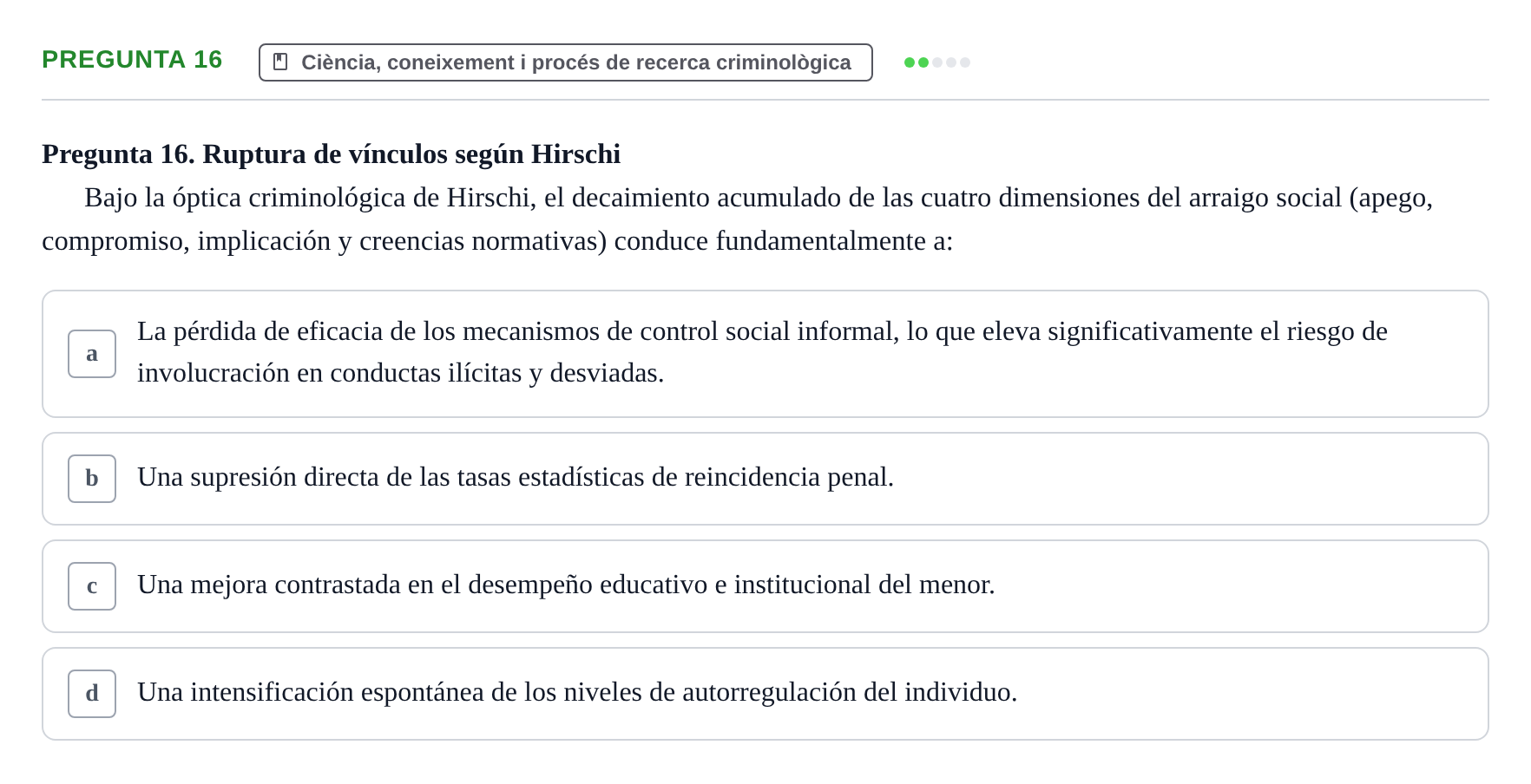 Enunciado: Pregunta 16