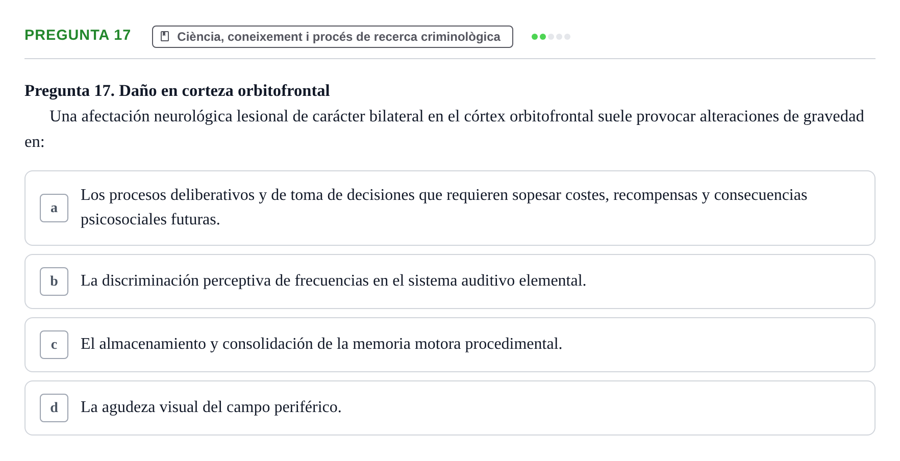 Enunciado: Pregunta 17