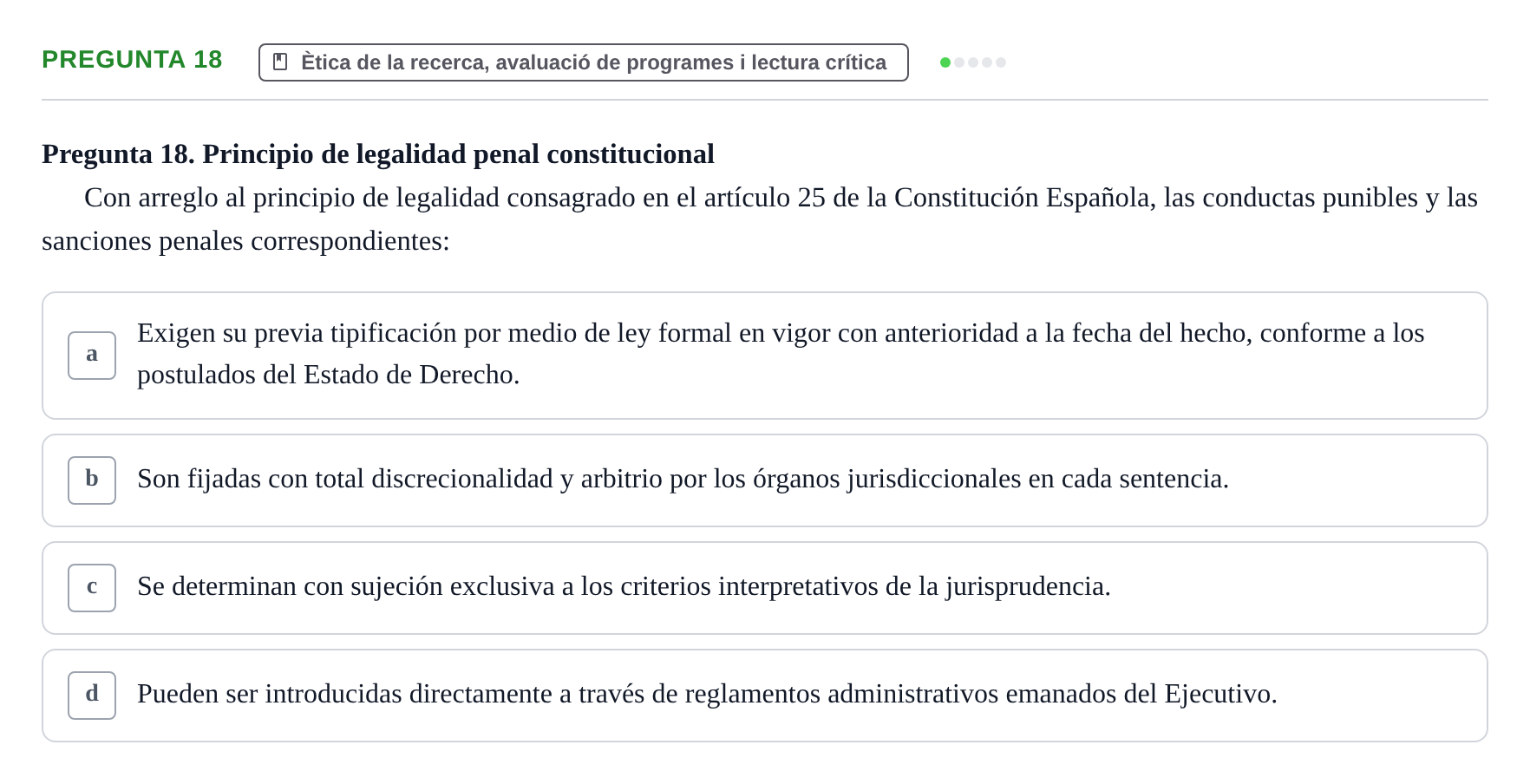 Enunciado: Pregunta 18