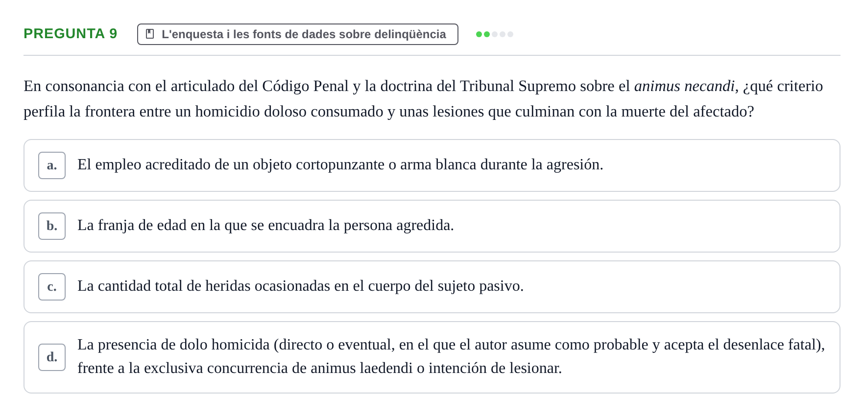 Enunciado: Pregunta 9