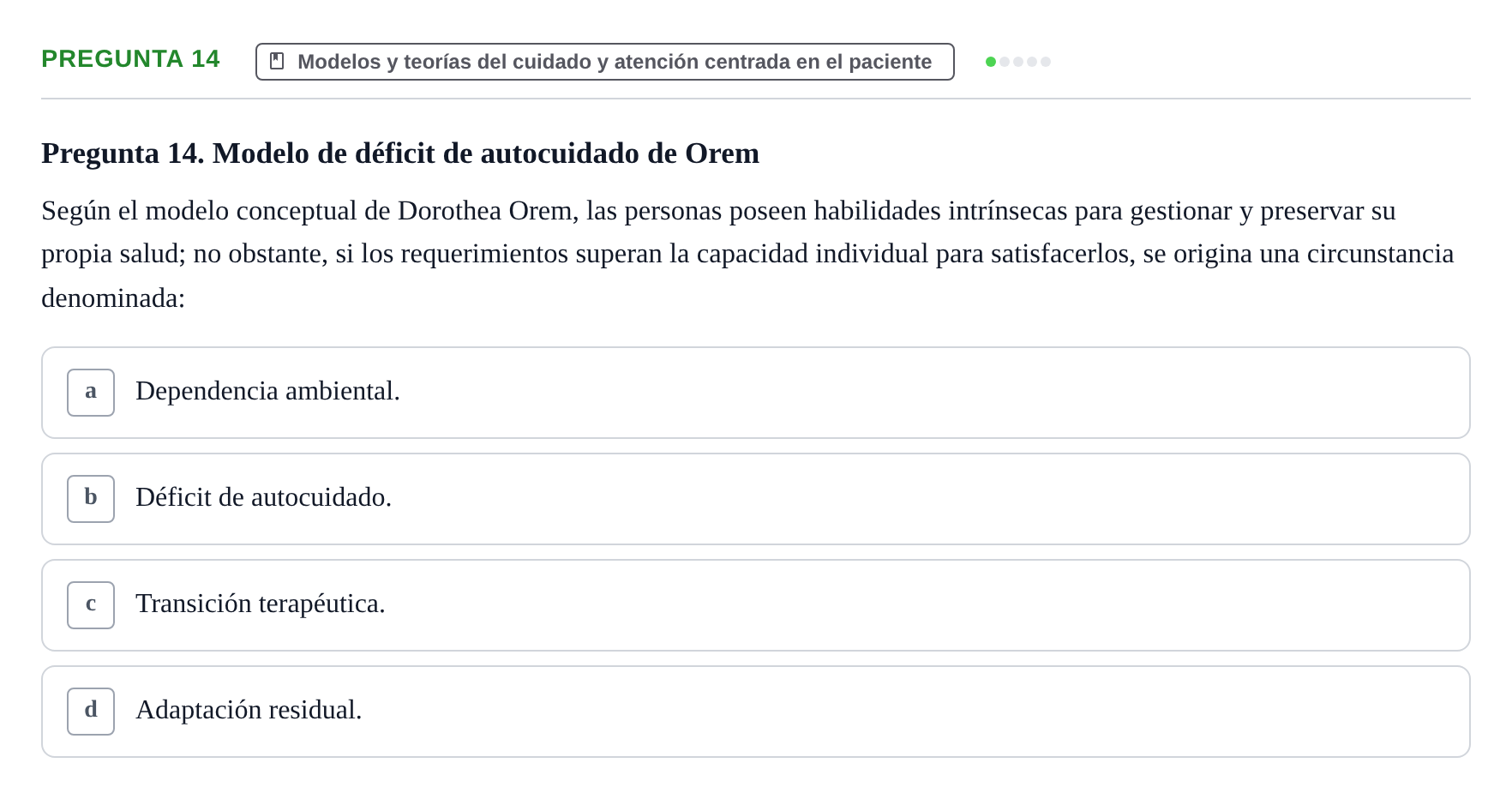 Enunciado: Pregunta 14