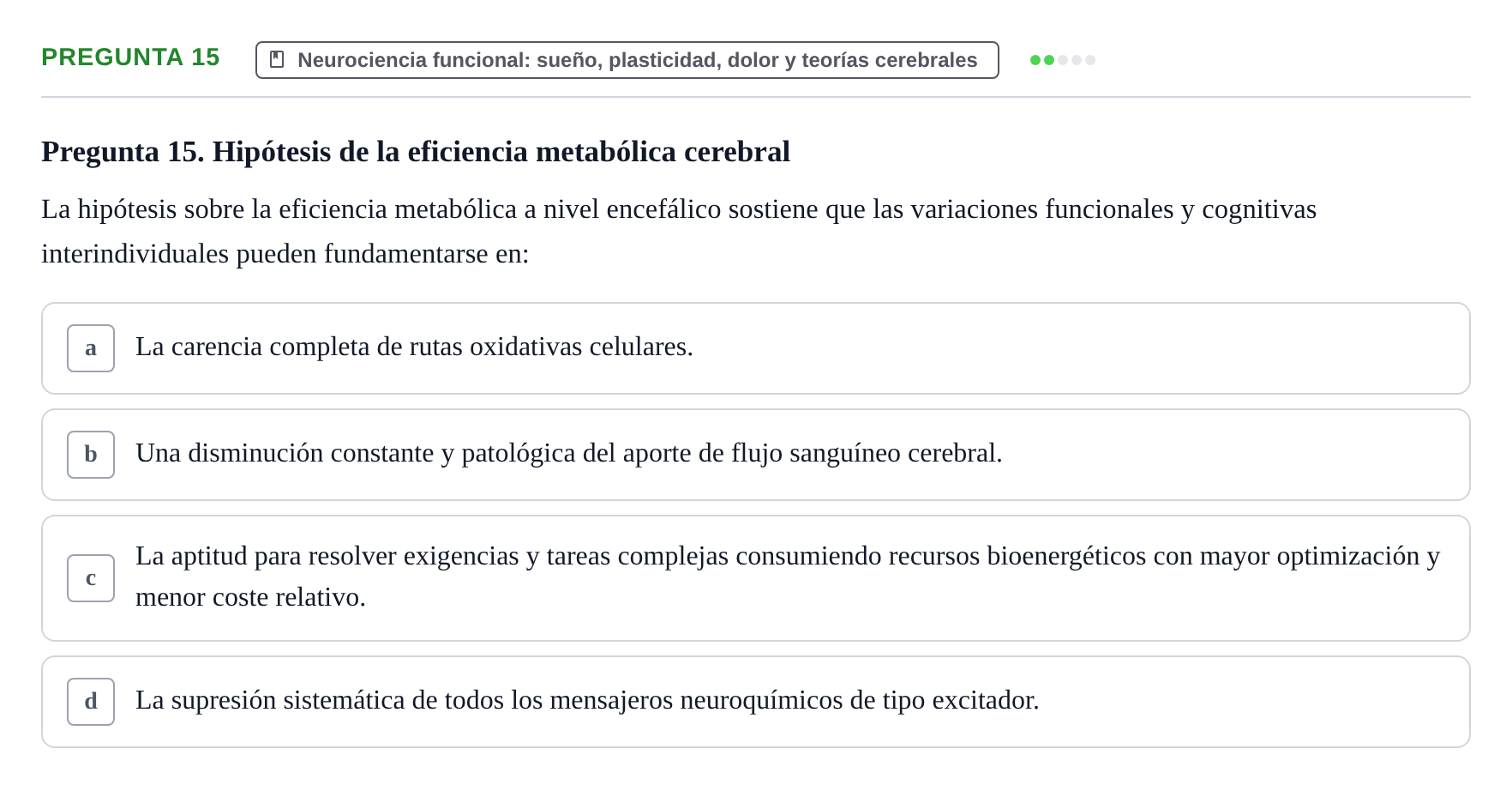 Enunciado: Pregunta 15