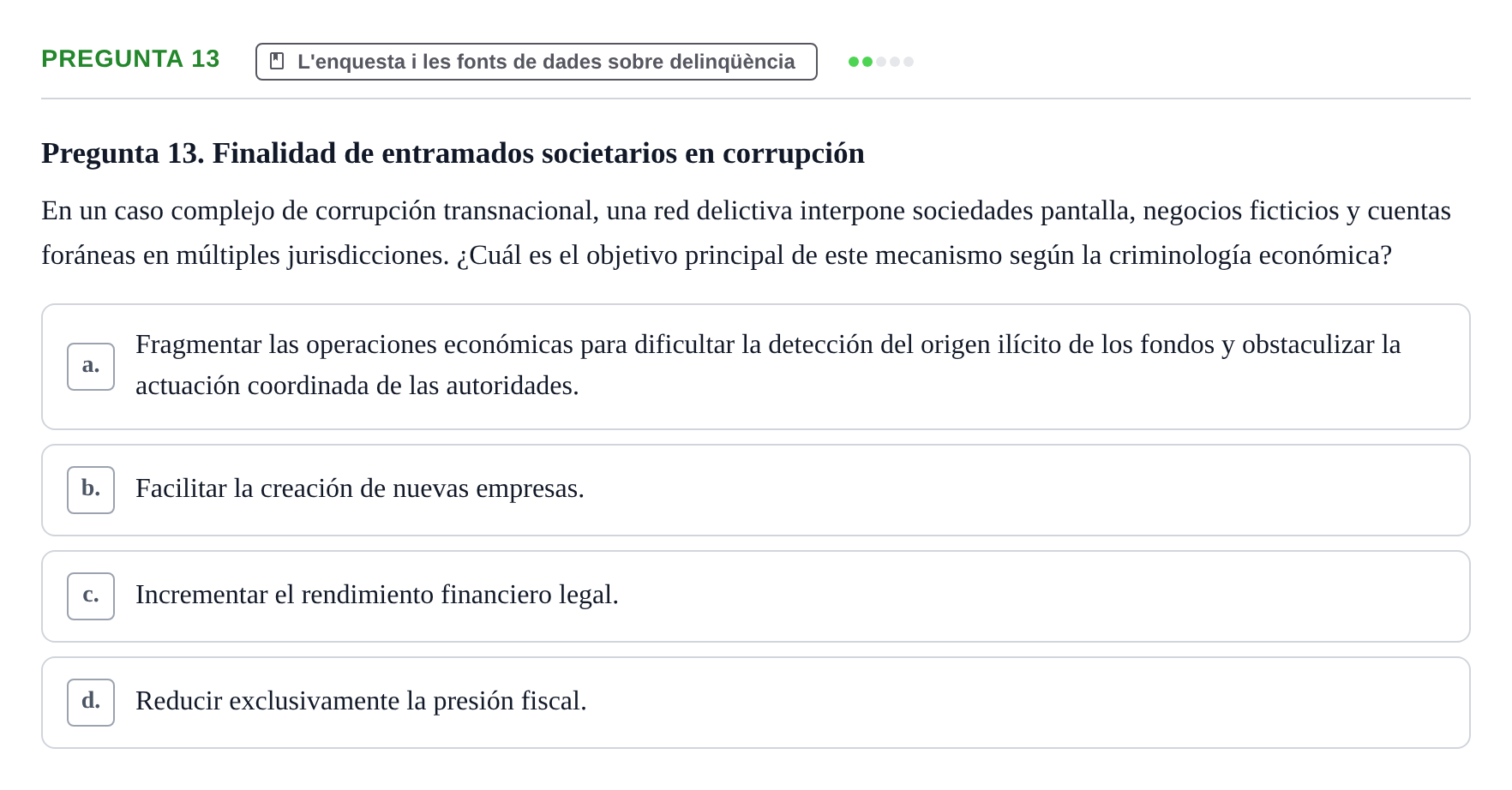 Enunciado: Pregunta 13