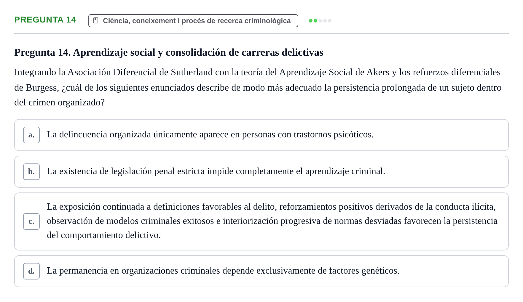 Enunciado: Pregunta 14