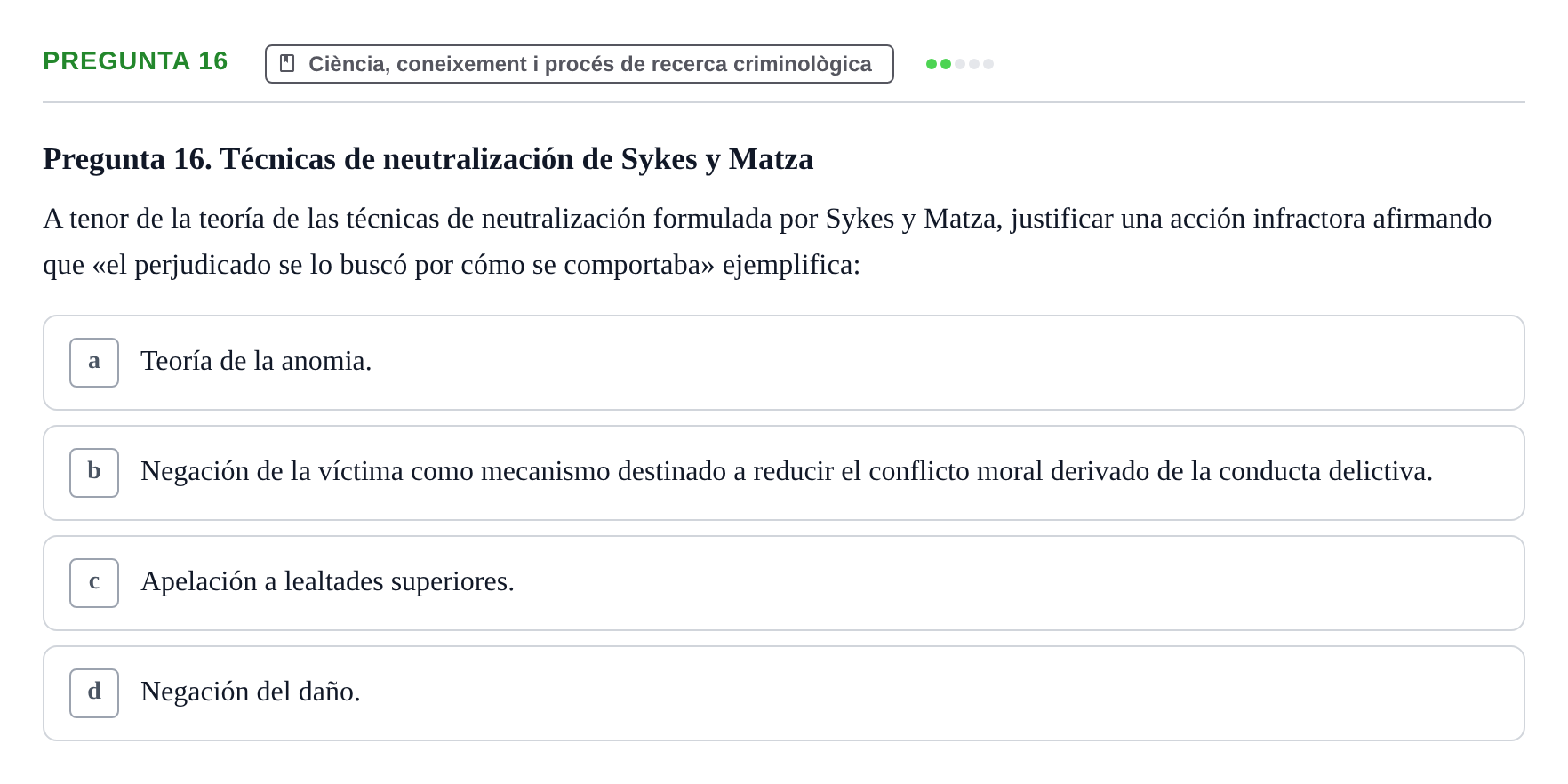 Enunciado: Pregunta 16