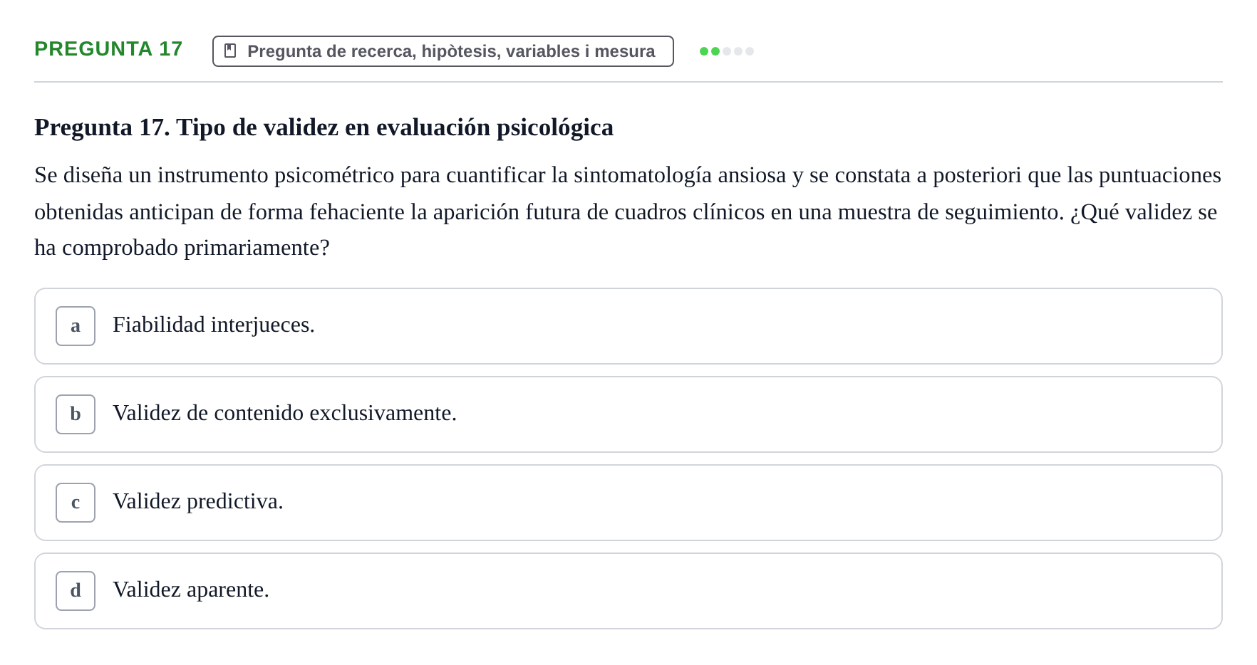 Enunciado: Pregunta 17