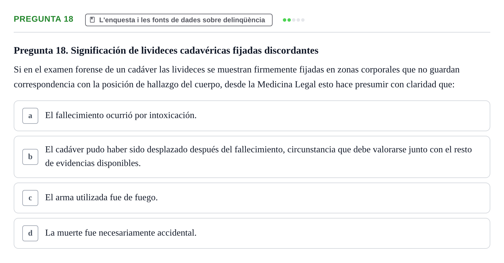 Enunciado: Pregunta 18