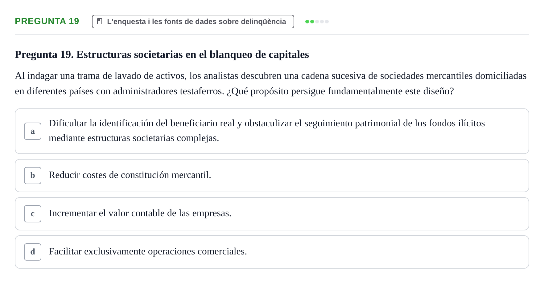 Enunciado: Pregunta 19
