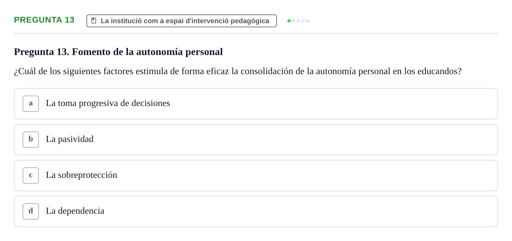Enunciado: Pregunta 13
