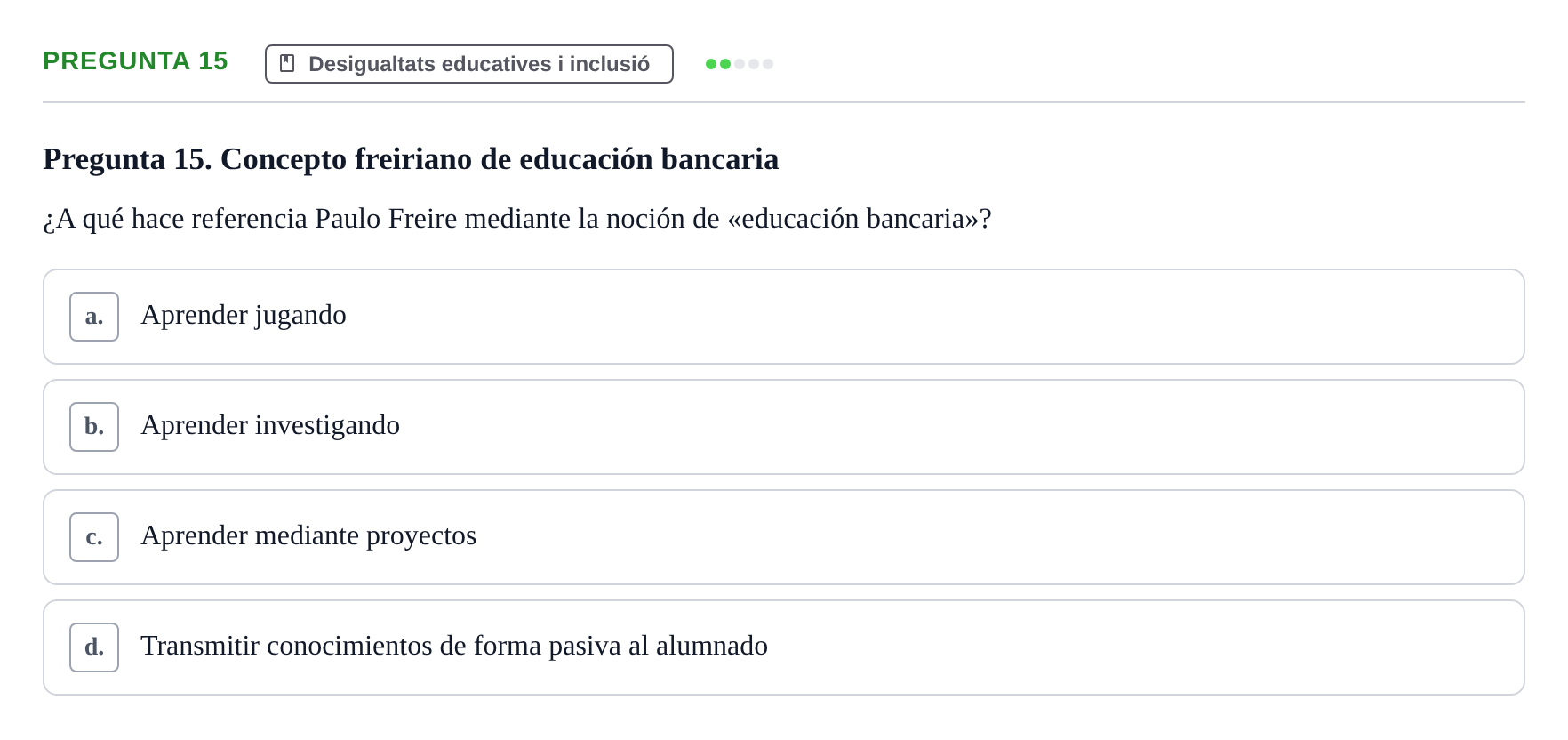 Enunciado: Pregunta 15