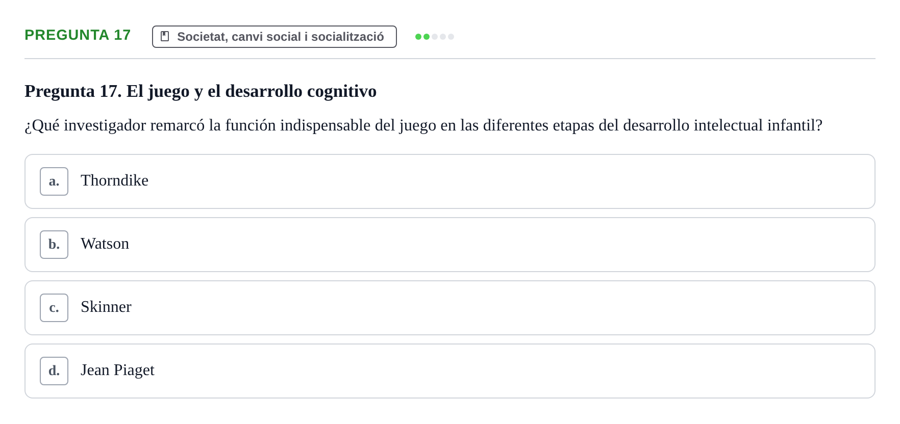 Enunciado: Pregunta 17
