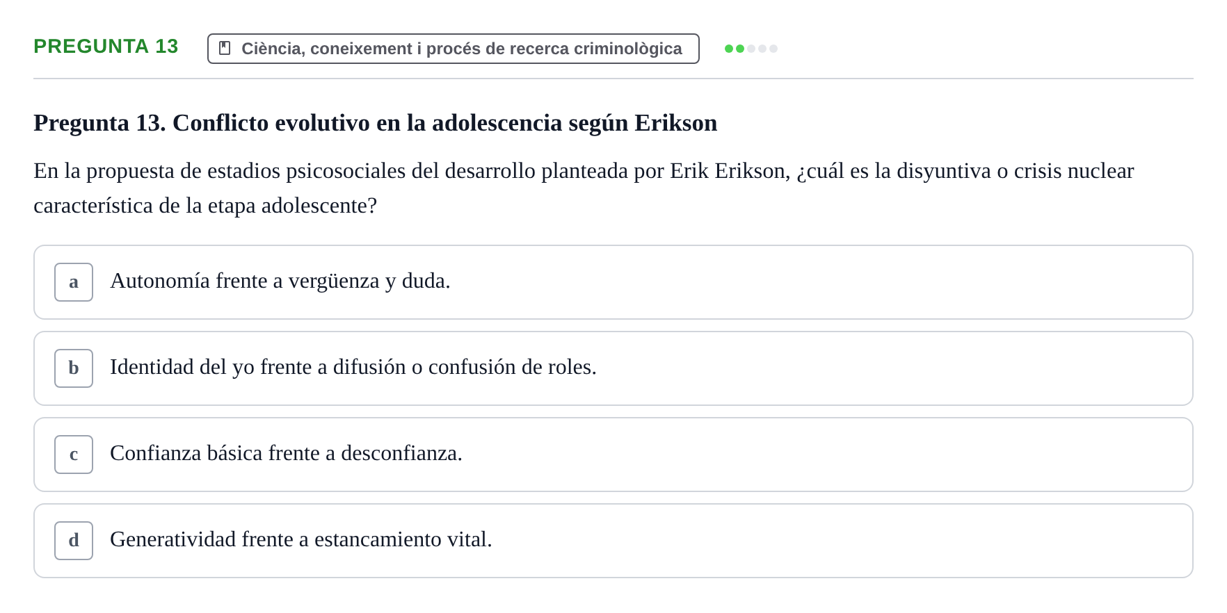Enunciado: Pregunta 13