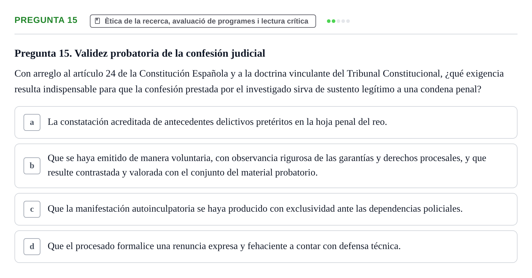 Enunciado: Pregunta 15