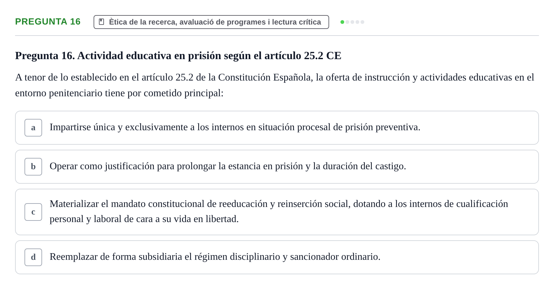 Enunciado: Pregunta 16