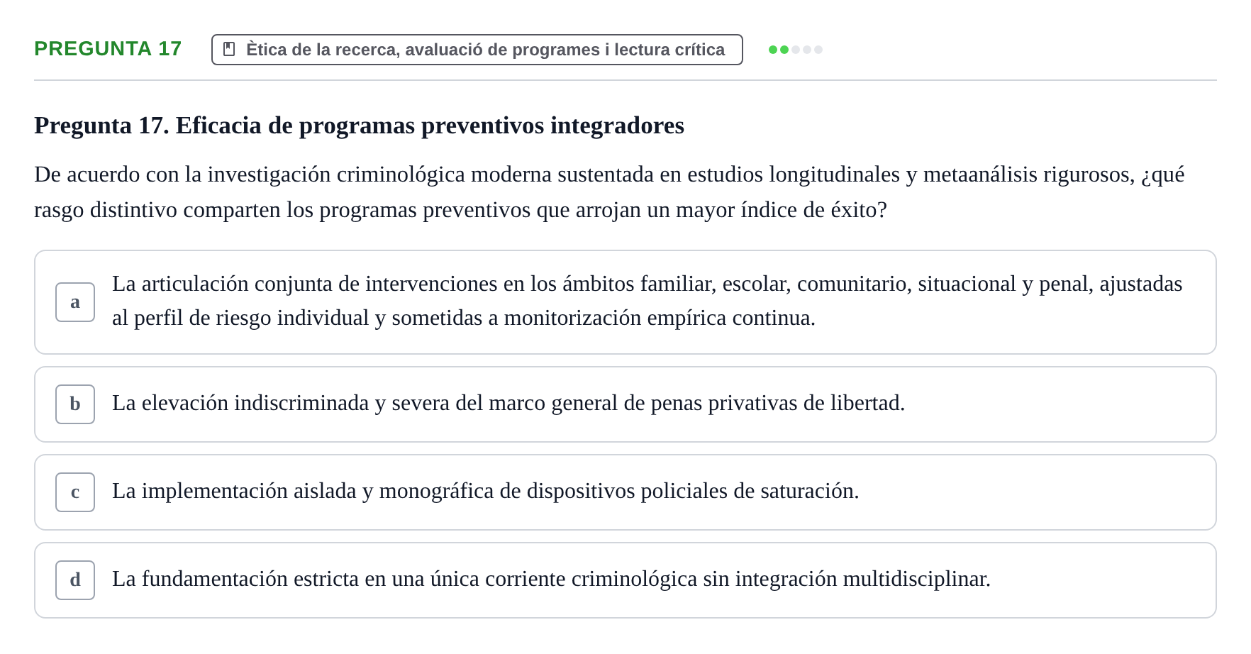 Enunciado: Pregunta 17