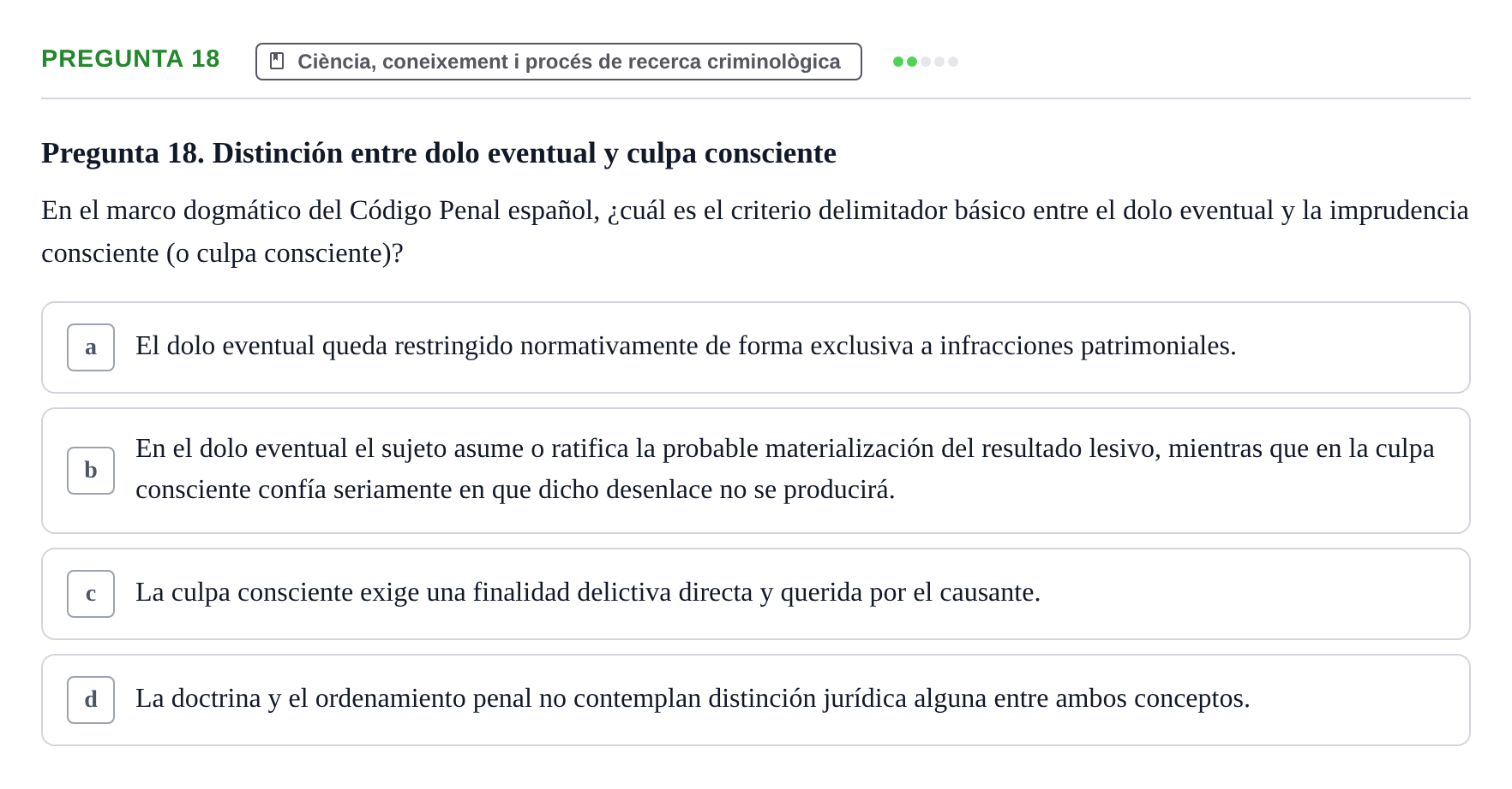 Enunciado: Pregunta 18