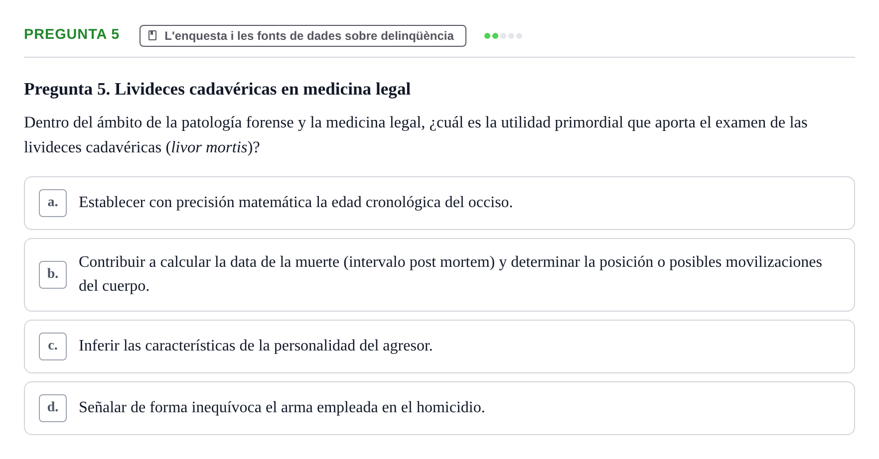 Enunciado: Pregunta 5