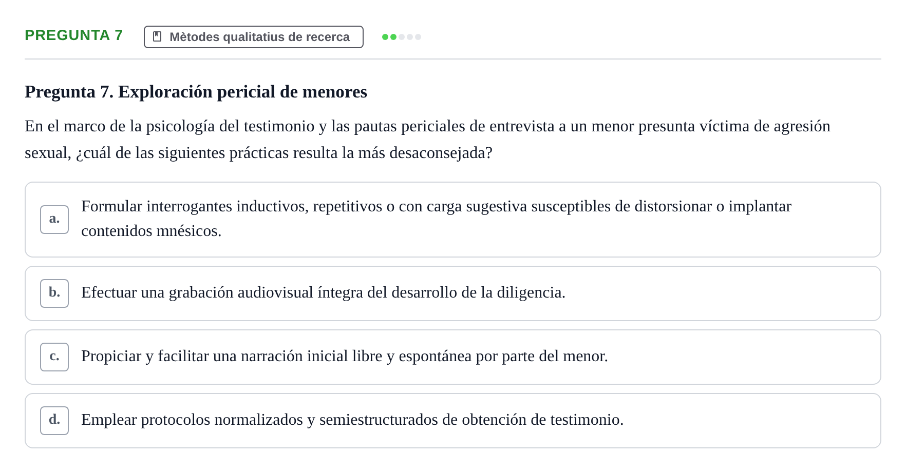 Enunciado: Pregunta 7