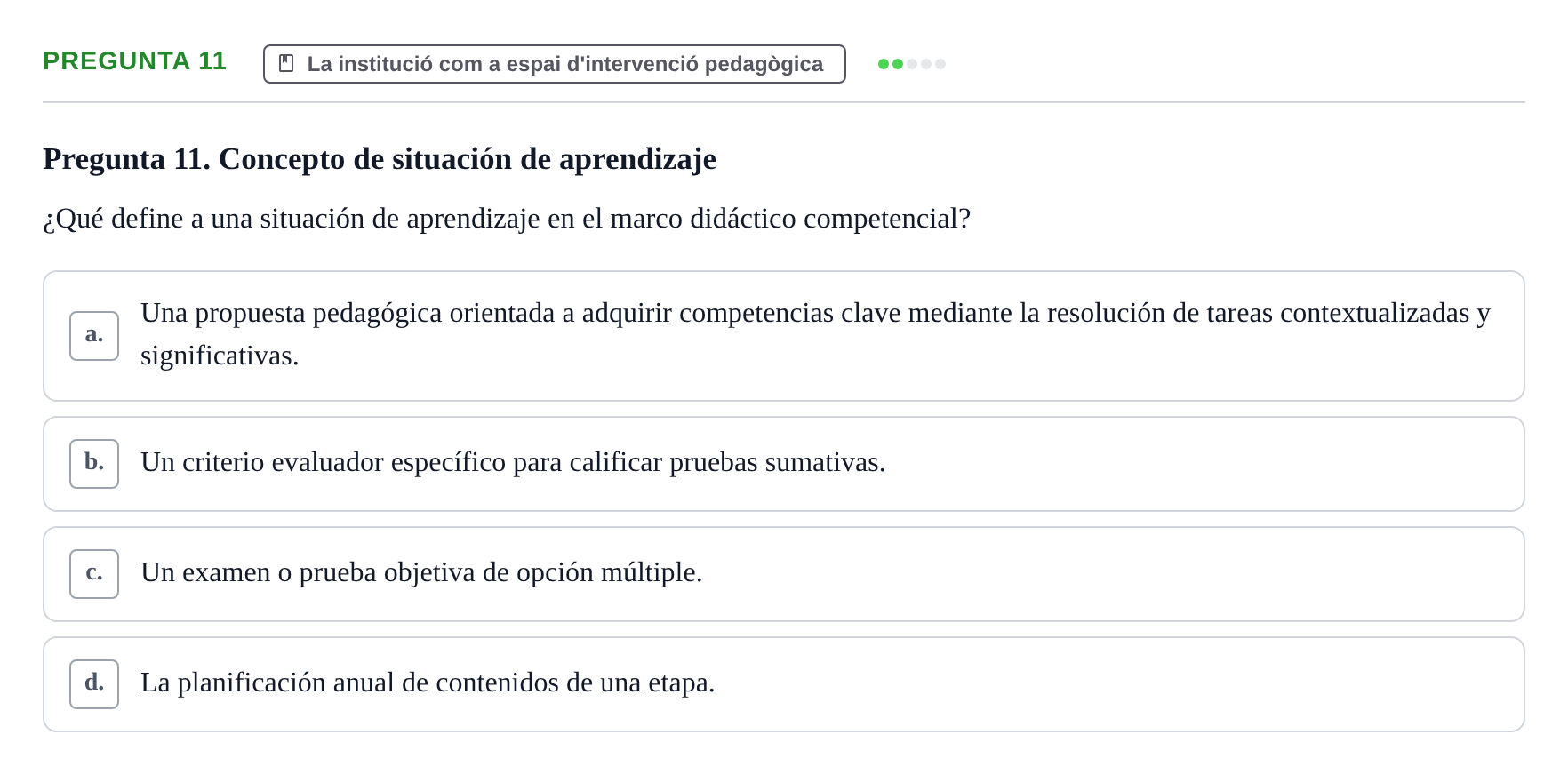 Enunciado: Pregunta 11