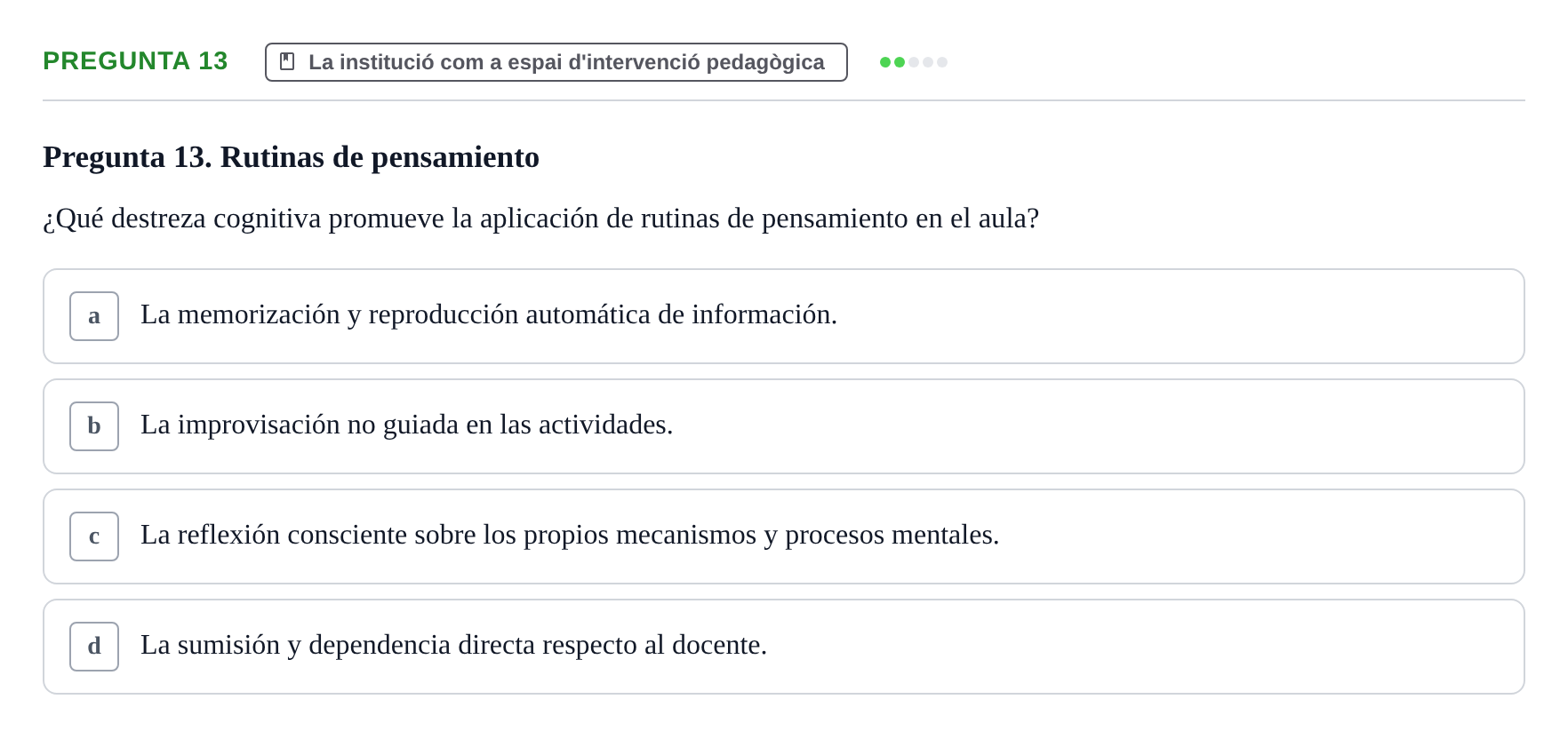 Enunciado: Pregunta 13
