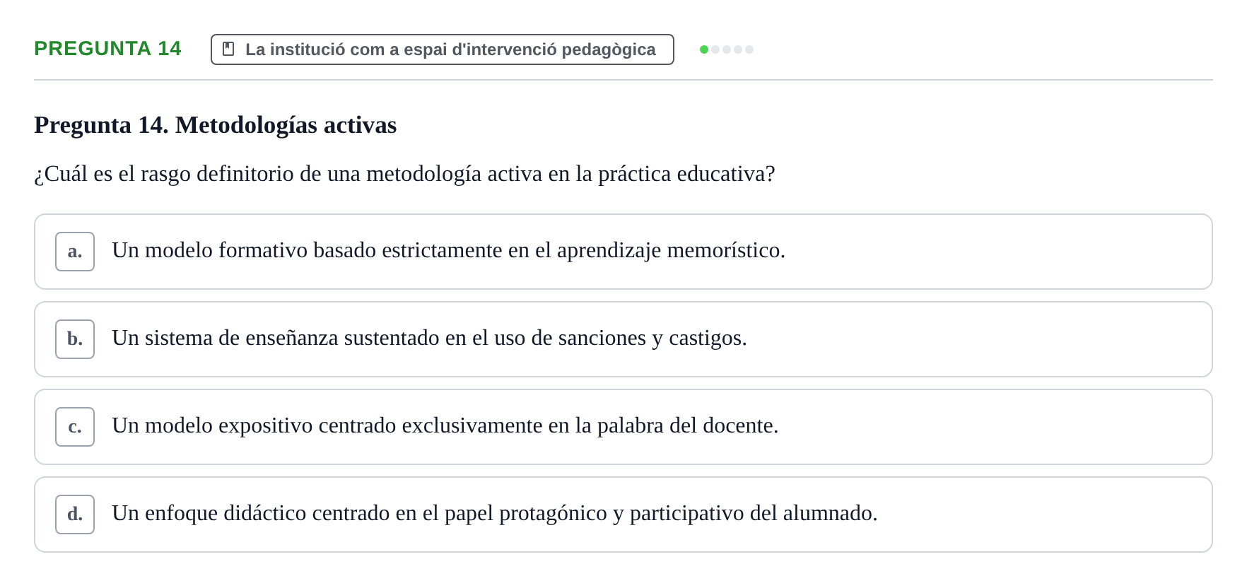 Enunciado: Pregunta 14