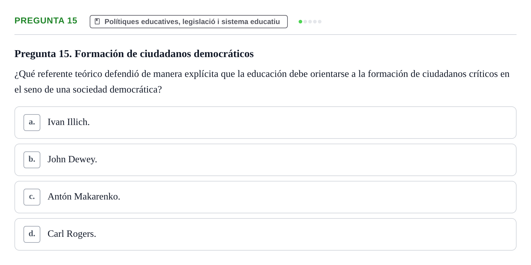 Enunciado: Pregunta 15