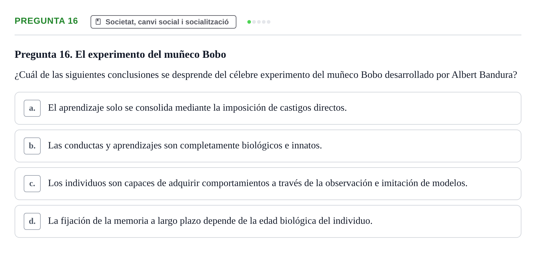 Enunciado: Pregunta 16