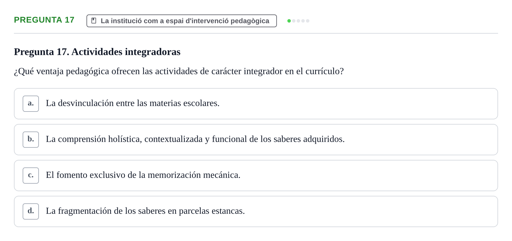 Enunciado: Pregunta 17