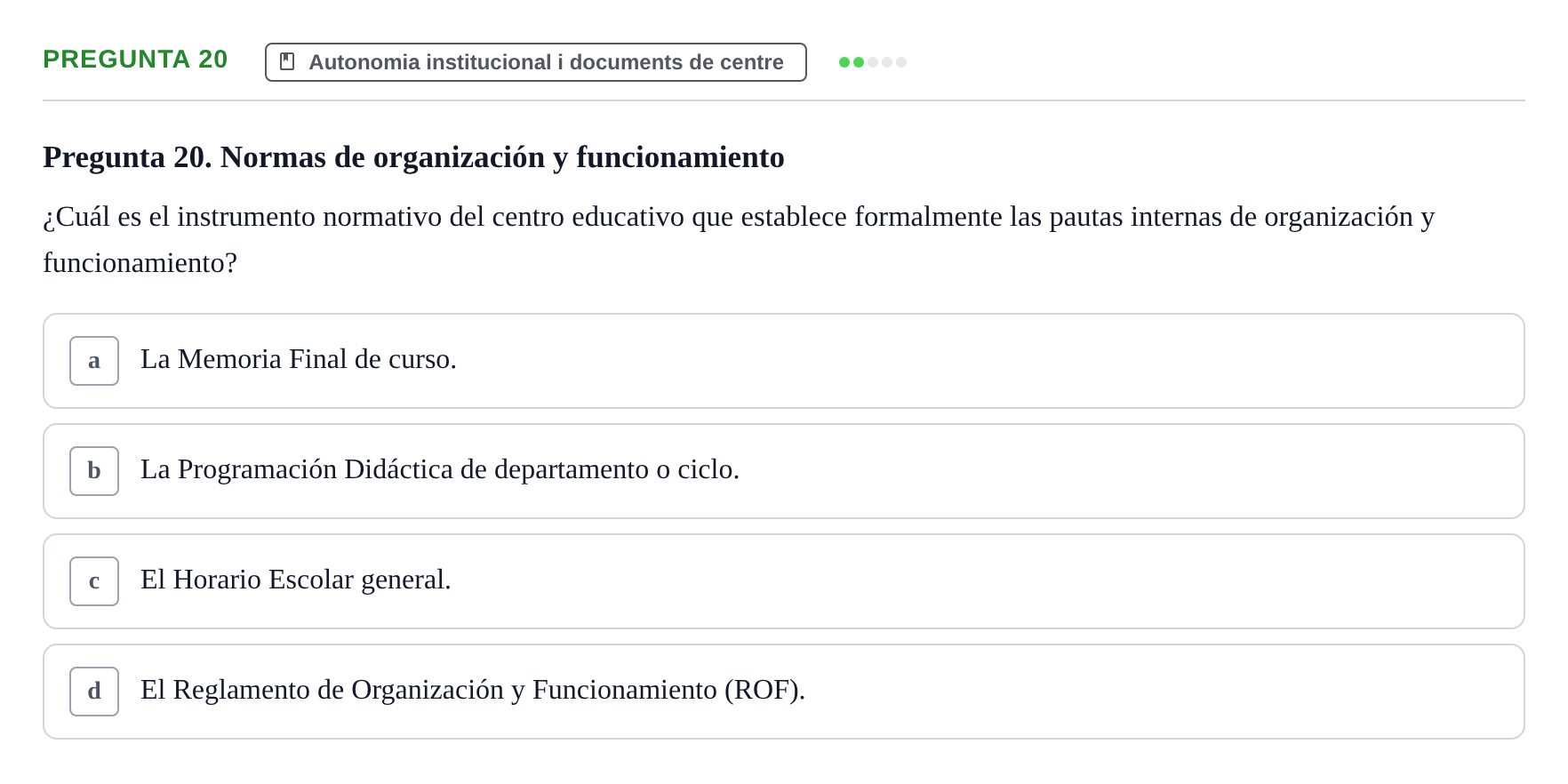 Enunciado: Pregunta 20