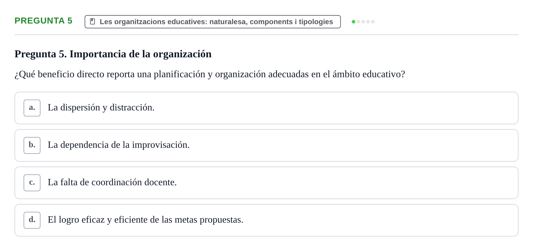 Enunciado: Pregunta 5