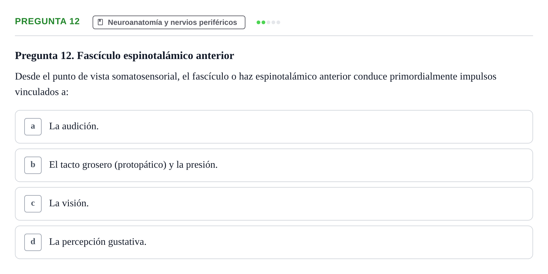 Enunciado: Pregunta 12