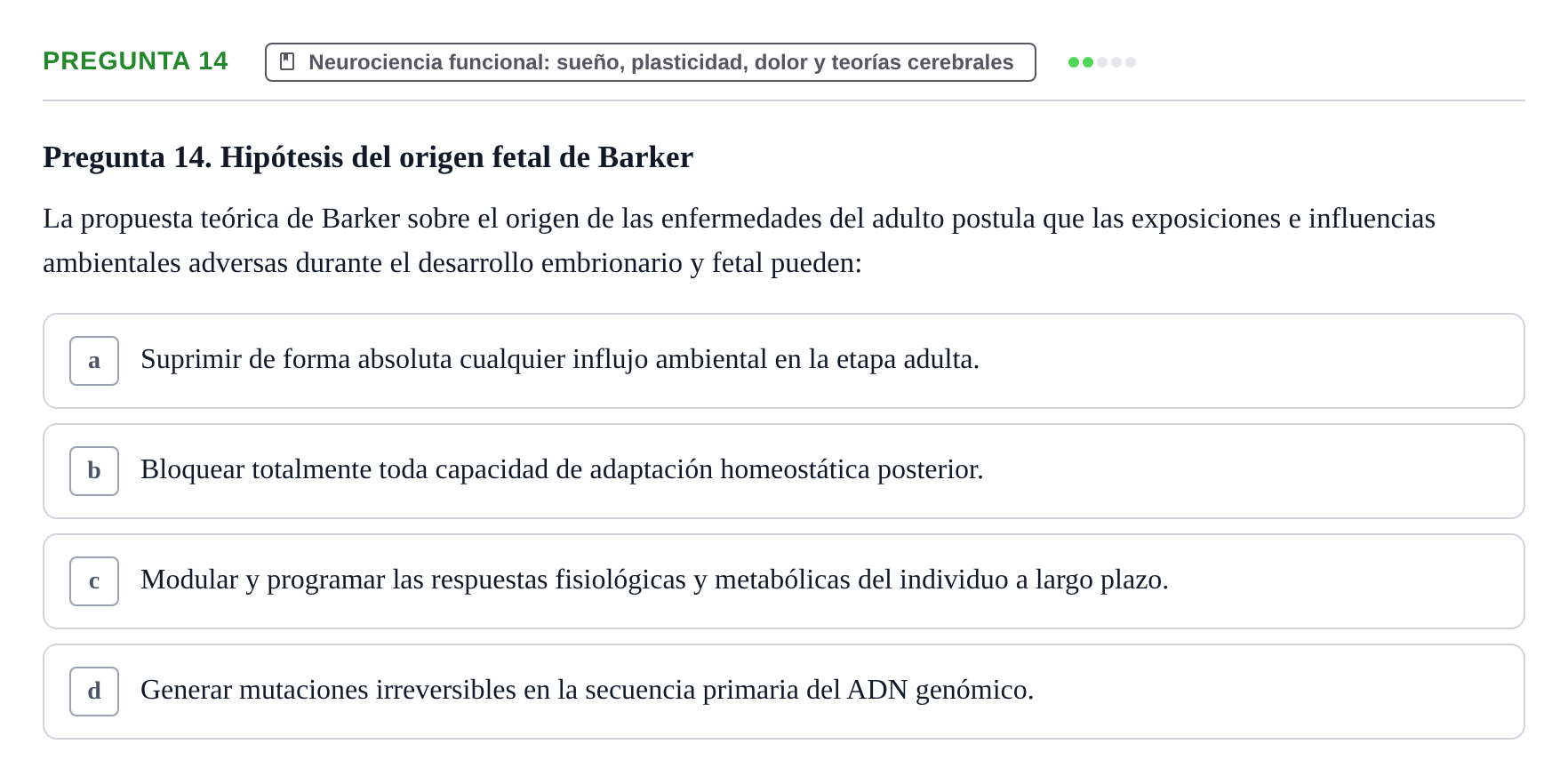 Enunciado: Pregunta 14
