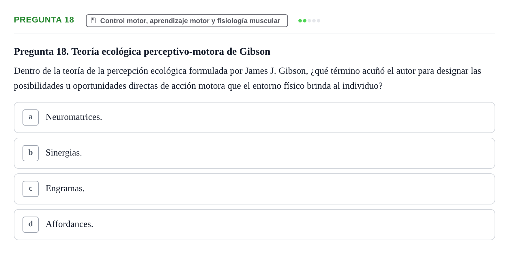 Enunciado: Pregunta 18