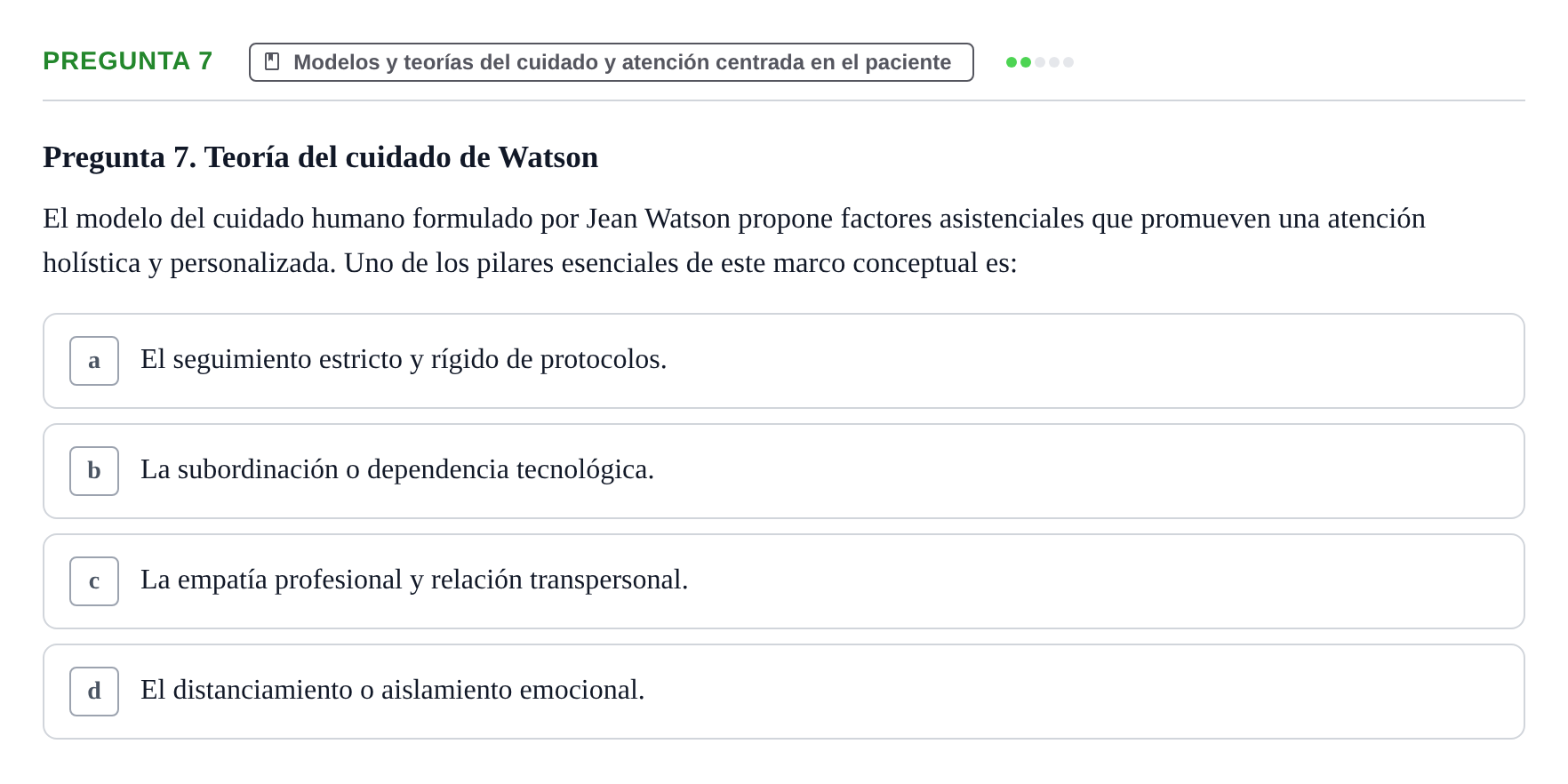 Enunciado: Pregunta 7