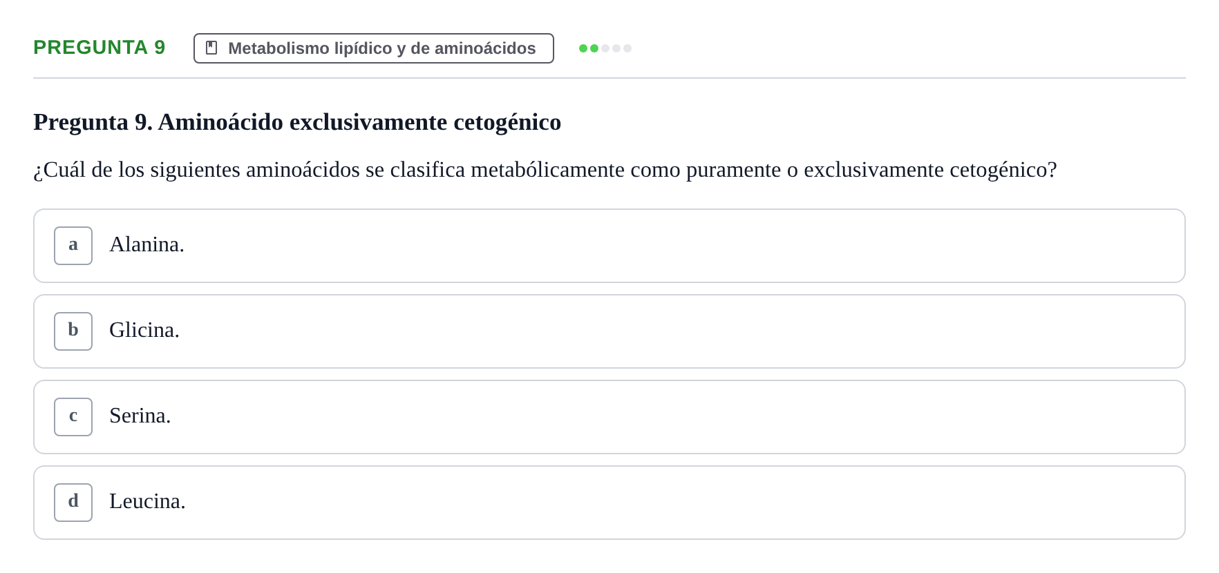 Enunciado: Pregunta 9