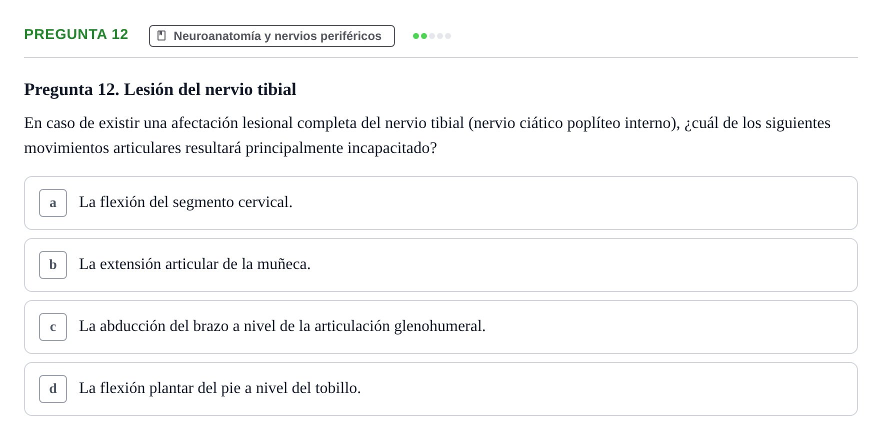 Enunciado: Pregunta 12