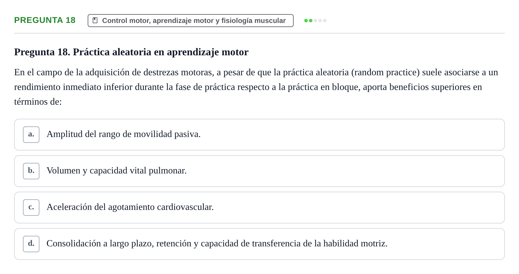 Enunciado: Pregunta 18