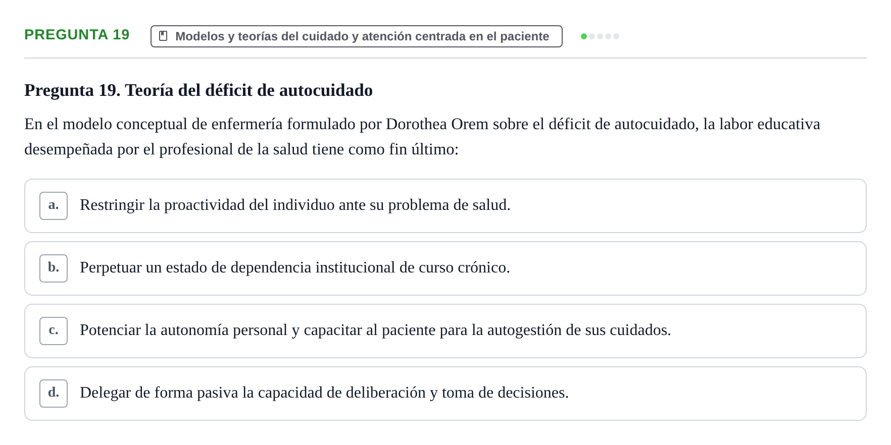 Enunciado: Pregunta 19