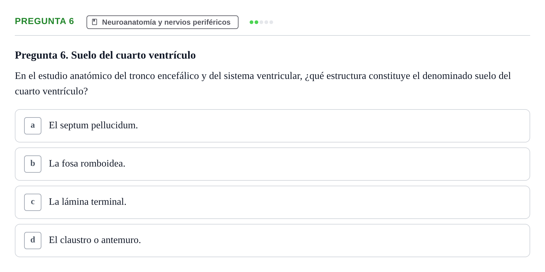 Enunciado: Pregunta 6