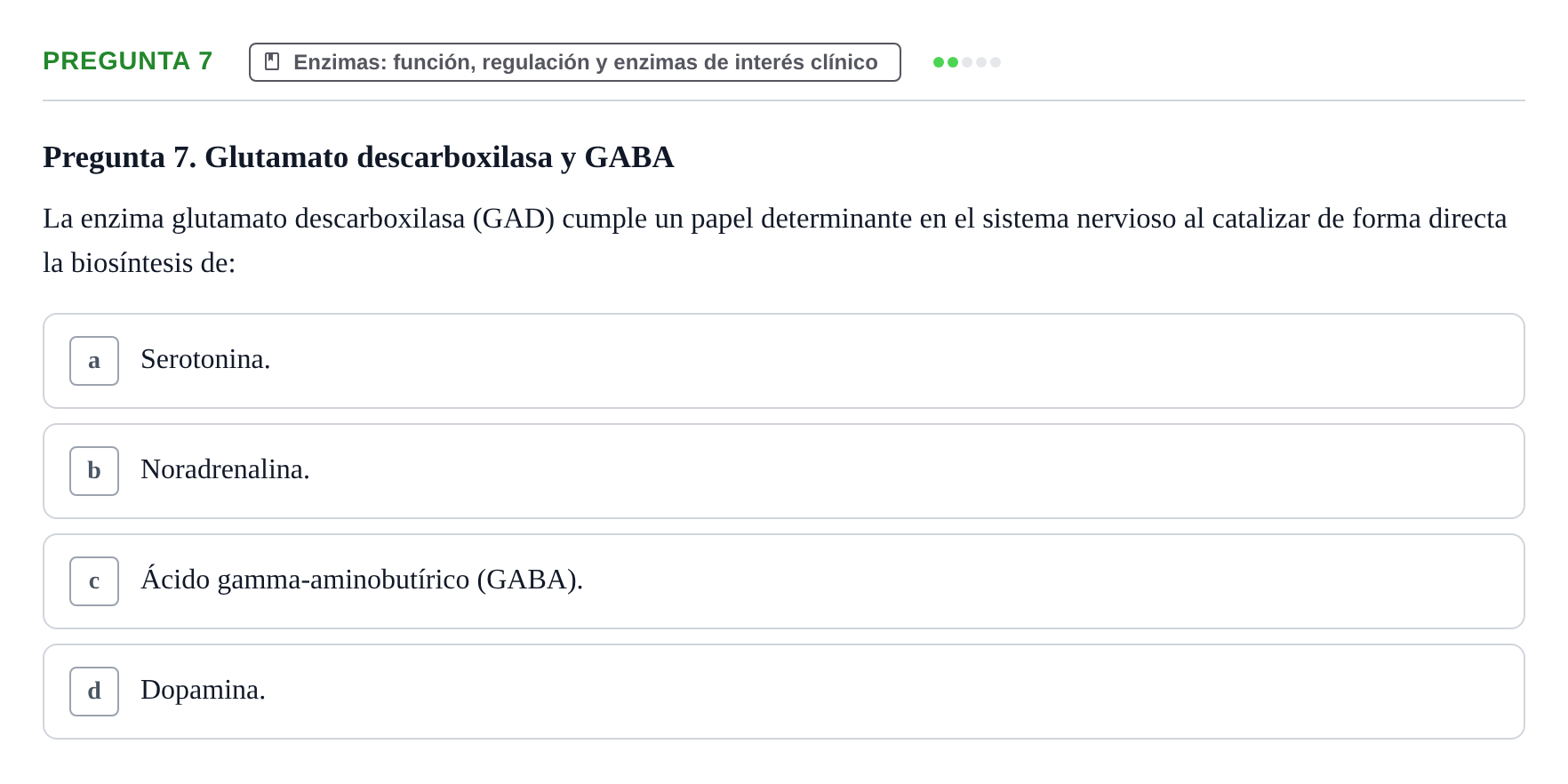 Enunciado: Pregunta 7