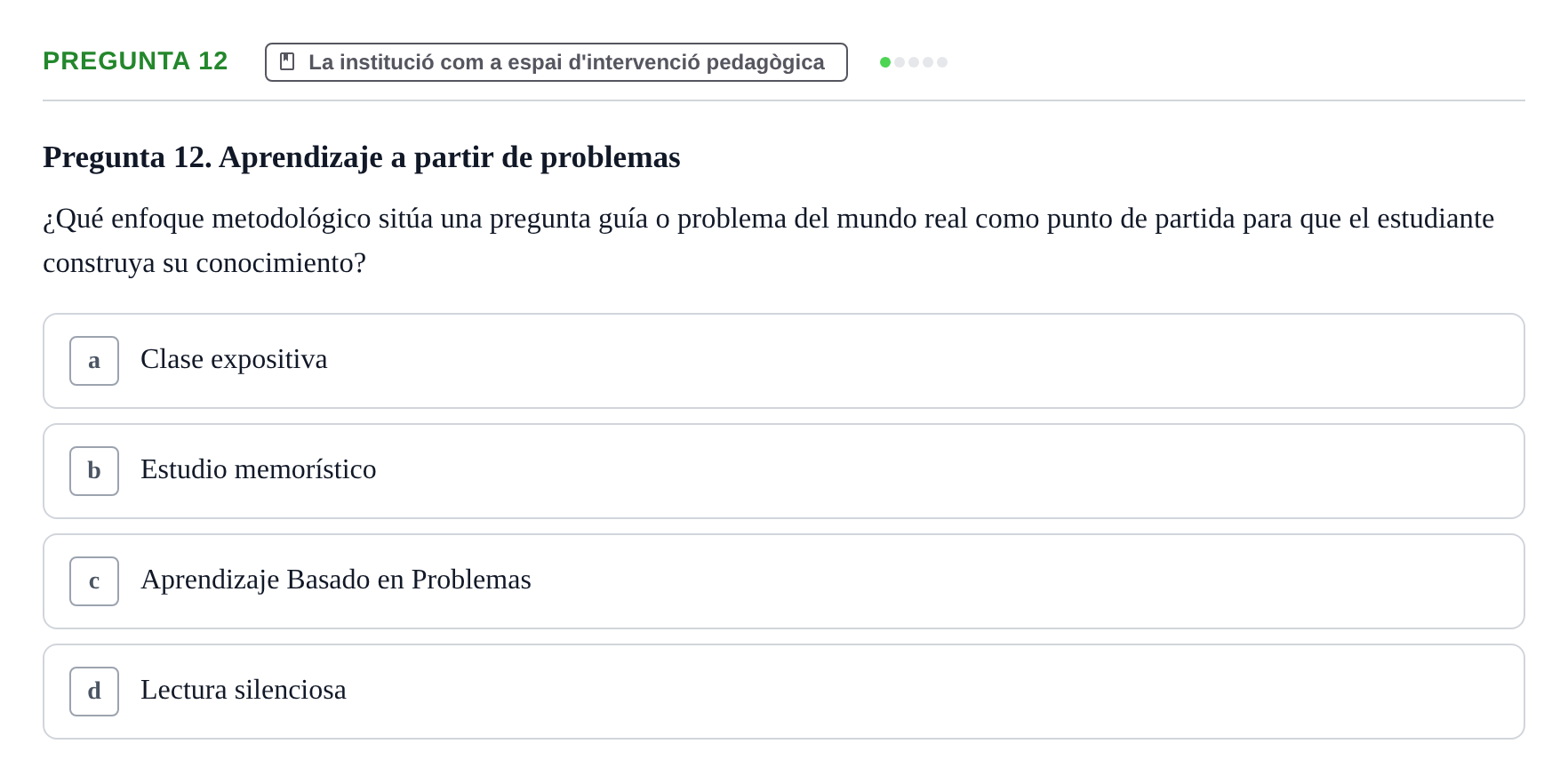 Enunciado: Pregunta 12
