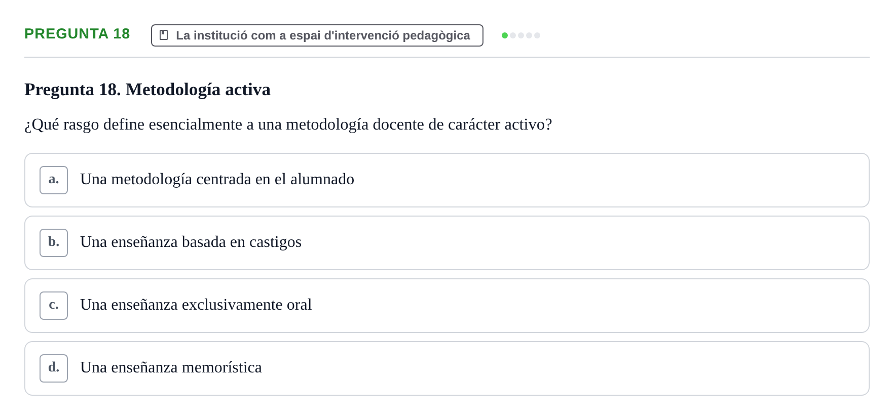 Enunciado: Pregunta 18