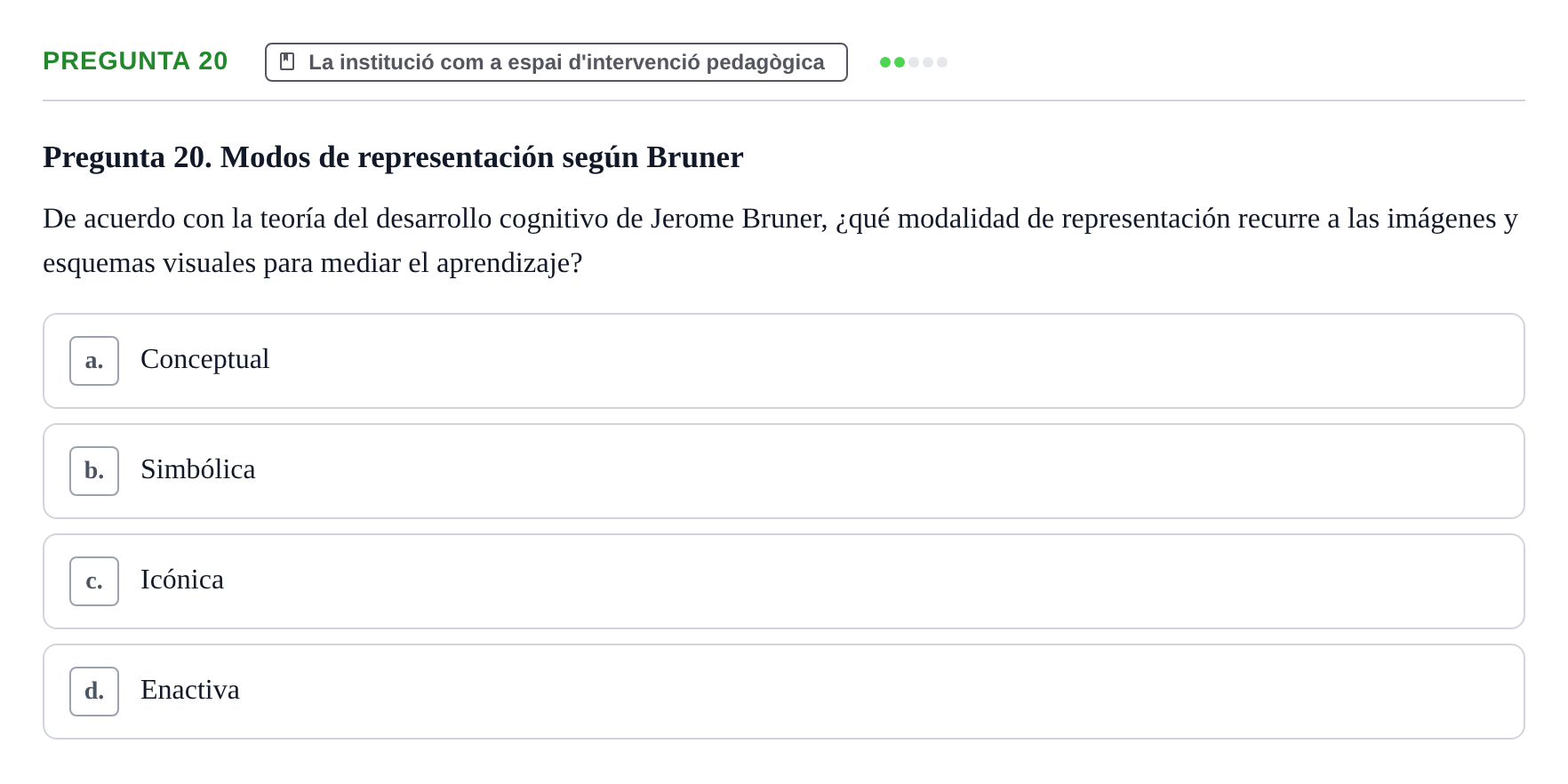 Enunciado: Pregunta 20